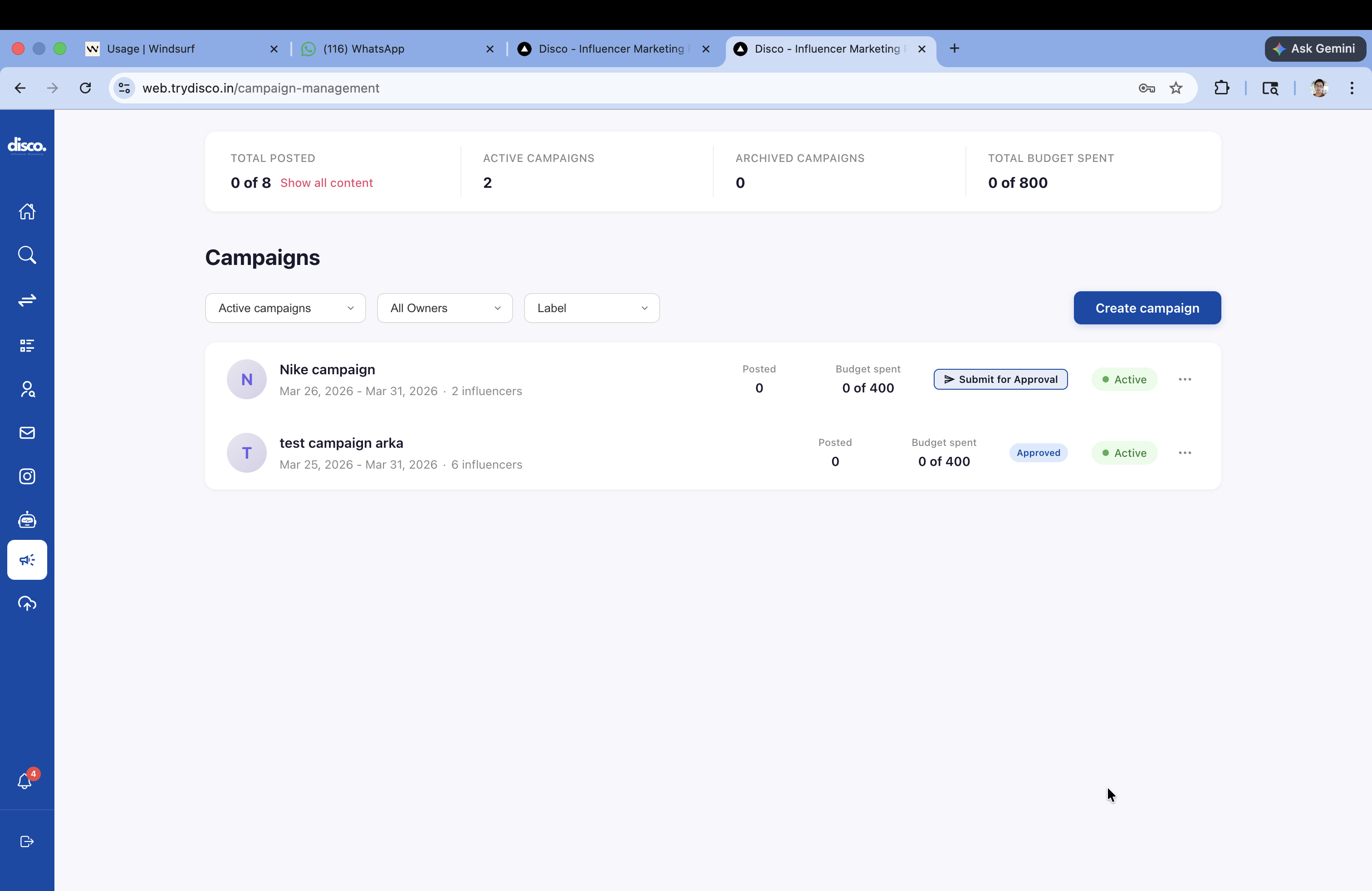 Campaign Management Preview